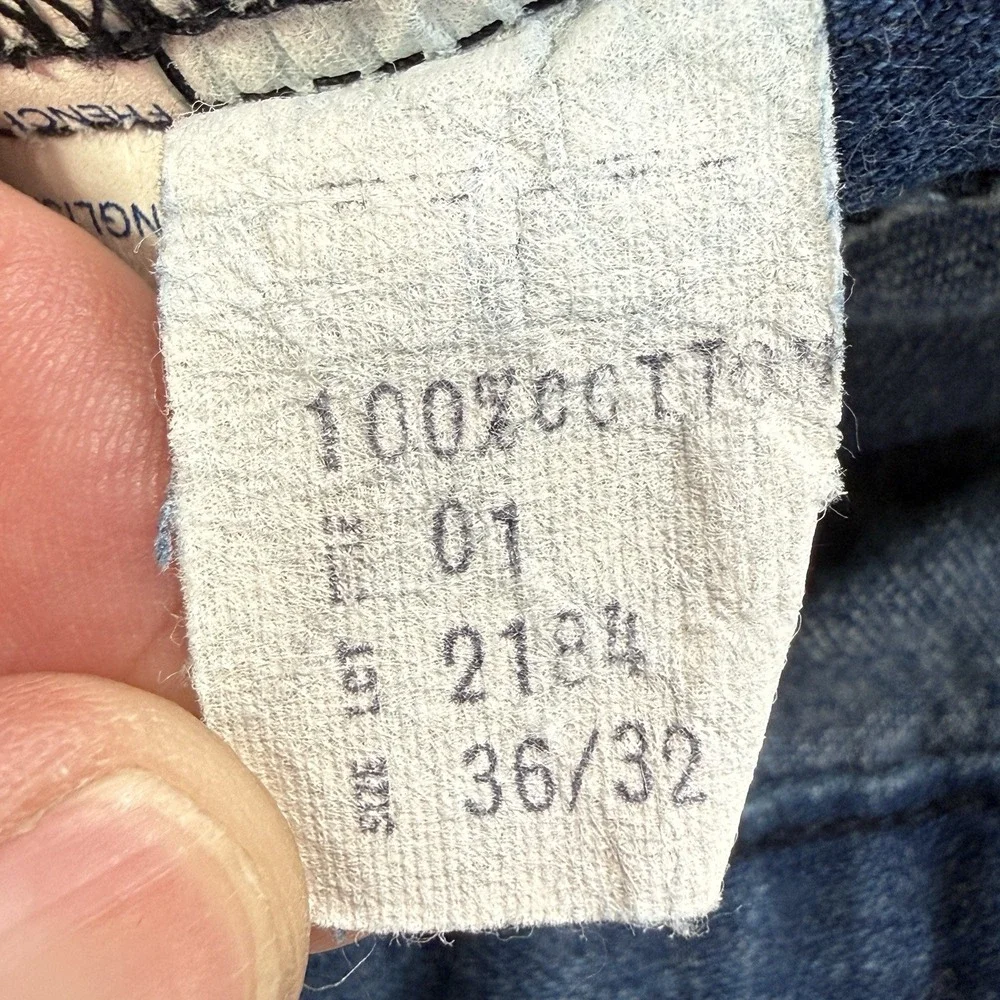 Vintage 70s Seafarer Bell Bottom Jeans 36x32 USA Made Navy Denim Sailor Talon 42